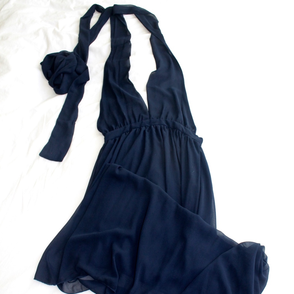 Tricks of the Trade Blue Maxi Wrap Dress Size S